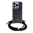 Guess GUHCP15XHC4SEK iPhone 15 Pro Max 6.7" czarny/black hardcase Crossbody Cord 4G Print