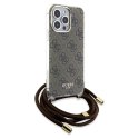 Guess GUHCP15XHC4SEW iPhone 15 Pro Max 6.7" brązowy/brown hardcase Crossbody Cord 4G Print