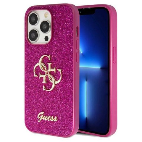 Guess GUHCP15XHG4SGU iPhone 15 Pro Max 6.7" fioletowy/purple hardcase Glitter Script Big 4G