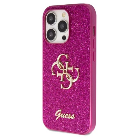 Guess GUHCP15LHG4SGU iPhone 15 Pro 6.1" fioletowy/purple hardcase Glitter Script Big 4G