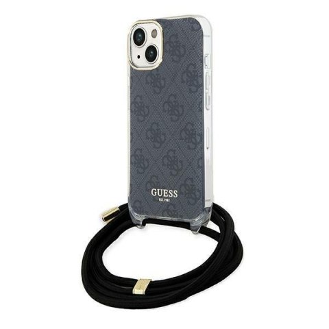 Guess GUHCP15SHC4SEK iPhone 15 / 14 / 13 6.1" czarny/black hardcase Crossbody Cord 4G Print