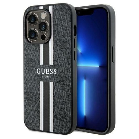 Guess GUHMP15LP4RPSK iPhone 15 Pro 6.1" czarny/black hardcase 4G Printed Stripes MagSafe