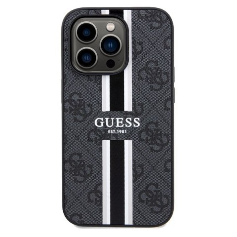Guess GUHMP15LP4RPSK iPhone 15 Pro 6.1" czarny/black hardcase 4G Printed Stripes MagSafe