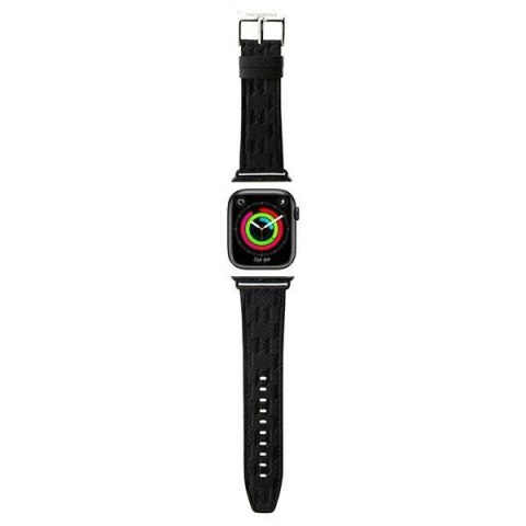 Karl Lagerfeld Pasek KLAWLSAKLHPK Apple Watch 42/44/45/49mm czarny/black strap Saffiano Monogram