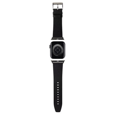 Karl Lagerfeld Pasek KLAWLSAKLHPK Apple Watch 42/44/45/49mm czarny/black strap Saffiano Monogram