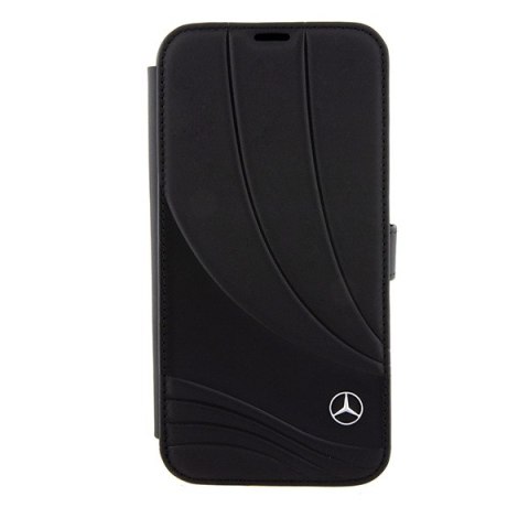 Mercedes MEBKP15L8ROLK iPhone 15 Pro 6.1" czarny/black bookcase Leather Wave Patern
