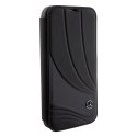 Mercedes MEBKP15L8ROLK iPhone 15 Pro 6.1" czarny/black bookcase Leather Wave Patern