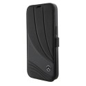 Mercedes MEBKP15S8ROLK iPhone 15 6.1" czarny/black bookcase Leather Wave Patern