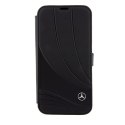 Mercedes MEBKP15S8ROLK iPhone 15 6.1" czarny/black bookcase Leather Wave Patern
