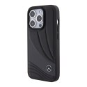 Mercedes MEHCP15L8ROLK iPhone 15 Pro 6.1" czarny/black hardcase Leather Wave Patern