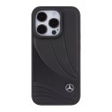 Mercedes MEHCP15L8ROLK iPhone 15 Pro 6.1" czarny/black hardcase Leather Wave Patern