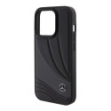 Mercedes MEHCP15L8ROLK iPhone 15 Pro 6.1" czarny/black hardcase Leather Wave Patern