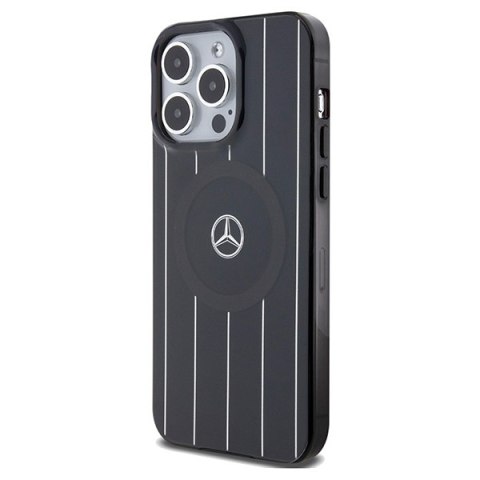 Mercedes MEHMP15L23HRSK iPhone 15 Pro 6.1" czarny/black hardcase Double Layer Crossed Lines MagSafe