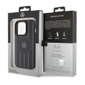 Mercedes MEHMP15L23RHSK iPhone 15 Pro 6.1" czarny/black hardcase Stripes Pattern Leather MagSafe