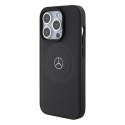 Mercedes MEHMP15L23RMMK iPhone 15 Pro 6.1" czarny/black hardcase Crossed Lines Pattern Leather MagSafe