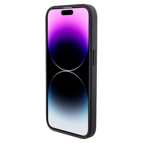 Mercedes MEHMP15L23RMMK iPhone 15 Pro 6.1" czarny/black hardcase Crossed Lines Pattern Leather MagSafe