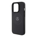 Mercedes MEHMP15L23RMMK iPhone 15 Pro 6.1" czarny/black hardcase Crossed Lines Pattern Leather MagSafe