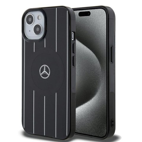 Mercedes MEHMP15S23HRSK iPhone 15 6.1" czarny/black hardcase Double Layer Crossed Lines MagSafe
