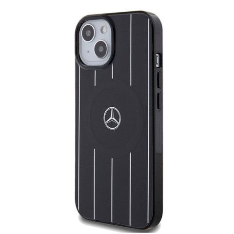 Mercedes MEHMP15S23HRSK iPhone 15 6.1" czarny/black hardcase Double Layer Crossed Lines MagSafe