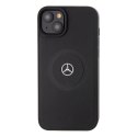Mercedes MEHMP15S23RMMK iPhone 15 6.1" czarny/black hardcase Crossed Lines Pattern Leather MagSafe