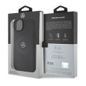 Mercedes MEHMP15S23RMMK iPhone 15 6.1" czarny/black hardcase Crossed Lines Pattern Leather MagSafe