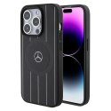 Mercedes MEHMP15X23RHSK iPhone 15 Pro Max 6.7" czarny/black hardcase Stripes Pattern Leather MagSafe
