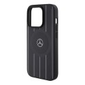 Mercedes MEHMP15X23RHSK iPhone 15 Pro Max 6.7" czarny/black hardcase Stripes Pattern Leather MagSafe