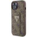 Guess GUHCP15SPGS4TDW iPhone 15 6.1" brązowy/brown hardcase Grip Stand 4G Triangle Strass