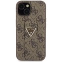 Guess GUHCP15SPGS4TDW iPhone 15 6.1" brązowy/brown hardcase Grip Stand 4G Triangle Strass