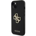 Guess GUHCP15SPSP4LGK iPhone 15 6.1" czarny/black hardcase Leather Perforated 4G Glitter Logo