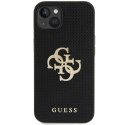 Guess GUHCP15SPSP4LGK iPhone 15 6.1" czarny/black hardcase Leather Perforated 4G Glitter Logo