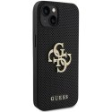 Guess GUHCP15SPSP4LGK iPhone 15 6.1" czarny/black hardcase Leather Perforated 4G Glitter Logo