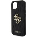 Guess GUHCP15SPSP4LGK iPhone 15 6.1" czarny/black hardcase Leather Perforated 4G Glitter Logo