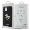 Guess GUHCP15SPSP4LGK iPhone 15 6.1" czarny/black hardcase Leather Perforated 4G Glitter Logo