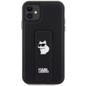 Karl Lagerfeld KLHCN61GSACHPK iPhone 11 / Xr 6.1" czarny/black hardcase Gripstand Saffiano Choupette Pins