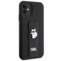 Karl Lagerfeld KLHCN61GSACHPK iPhone 11 / Xr 6.1" czarny/black hardcase Gripstand Saffiano Choupette Pins