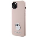 Karl Lagerfeld KLHCP15SSMHCNPP iPhone 15 6.1" różowy/pink Silicone Choupette Metal Pin