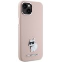 Karl Lagerfeld KLHCP15SSMHCNPP iPhone 15 6.1" różowy/pink Silicone Choupette Metal Pin