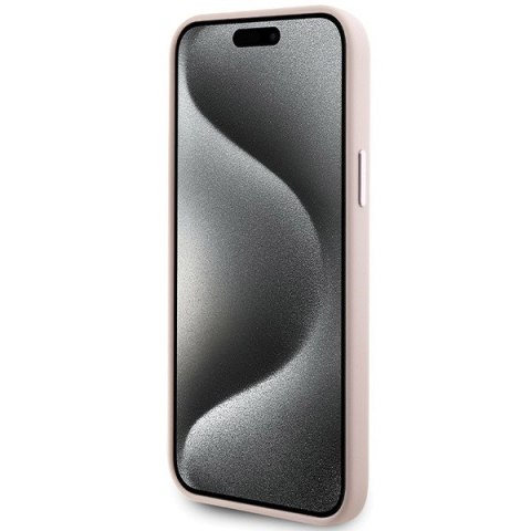 Karl Lagerfeld KLHCP15SSMHCNPP iPhone 15 6.1" różowy/pink Silicone Choupette Metal Pin