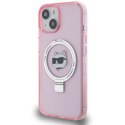 Karl Lagerfeld KLHMP15SHMRSCHP iPhone 15 6.1" różowy/pink hardcase Ring Stand Choupette Head MagSafe