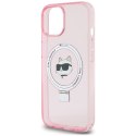 Karl Lagerfeld KLHMP15SHMRSCHP iPhone 15 6.1" różowy/pink hardcase Ring Stand Choupette Head MagSafe