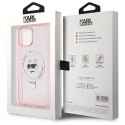 Karl Lagerfeld KLHMP15SHMRSCHP iPhone 15 6.1" różowy/pink hardcase Ring Stand Choupette Head MagSafe