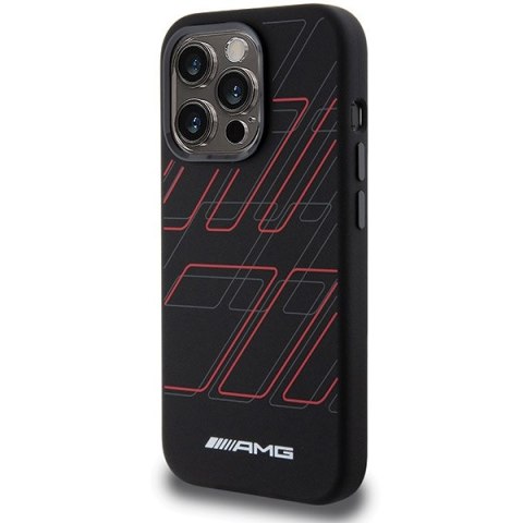 AMG AMHMP15X23SSPK iPhone 15 Pro Max 6.7" czarny/black hardcase Silicone Large Rhombuses Pattern MagSafe