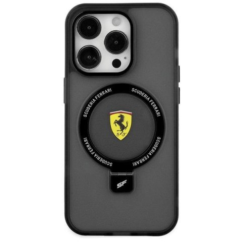 Ferrari FEHMP15MUSCAK iPhone 15 Plus / 14 Plus 6.7" transparentny dymny hardcase Ring Stand 2023 Collection MagSafe
