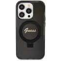 Guess GUHMP13XHRSGSK iPhone 13 Pro Max 6.7" czarny/black hardcase Ring Stand Script Glitter MagSafe