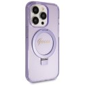 Guess GUHMP13LHRSGSU iPhone 13 Pro / 13 6.1" fioletowy/purple hardcase Ring Stand Script Glitter MagSafe