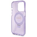 Guess GUHMP13LHRSGSU iPhone 13 Pro / 13 6.1" fioletowy/purple hardcase Ring Stand Script Glitter MagSafe