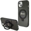 Guess GUHMP13MHRSGSK iPhone 13 / 14 / 15 6.1" czarny/black hardcase Ring Stand Script Glitter MagSafe