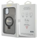 Guess GUHMP13MHRSGSK iPhone 13 / 14 / 15 6.1" czarny/black hardcase Ring Stand Script Glitter MagSafe