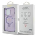 Guess GUHMP14XHRSGSU iPhone 14 Pro Max 6.7" fioletowy/purple hardcase Ring Stand Script Glitter MagSafe